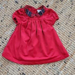 Max studio]Red Plaid Collar Kids Shirt